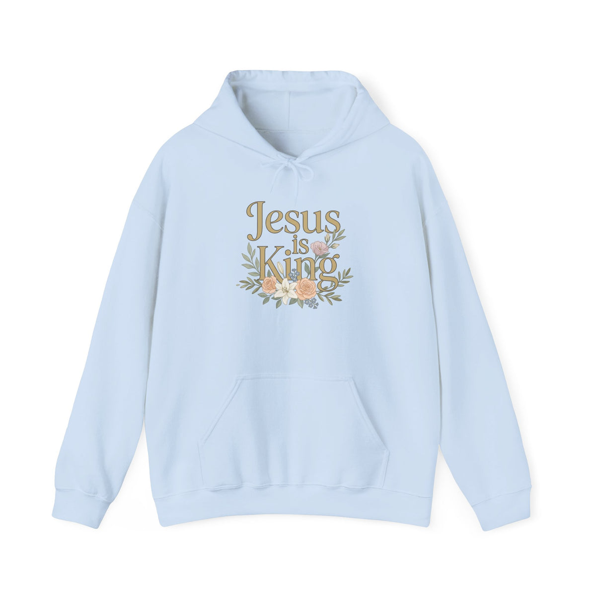 Jesus Is King Hoodie | Floral Script Christian Sweatshirt