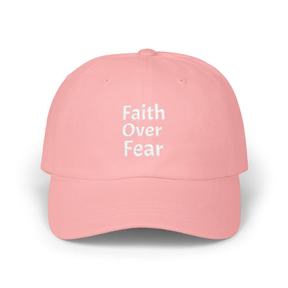 Faith Over Fear dad cap | Inspirational embroidered baseball hat