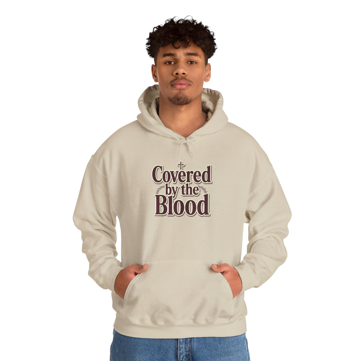 Covered by the Blood Hoodie — Christian Faith Graphic Sweatshirt