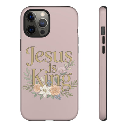 Jesus is King phone case | Christian floral iPhone case