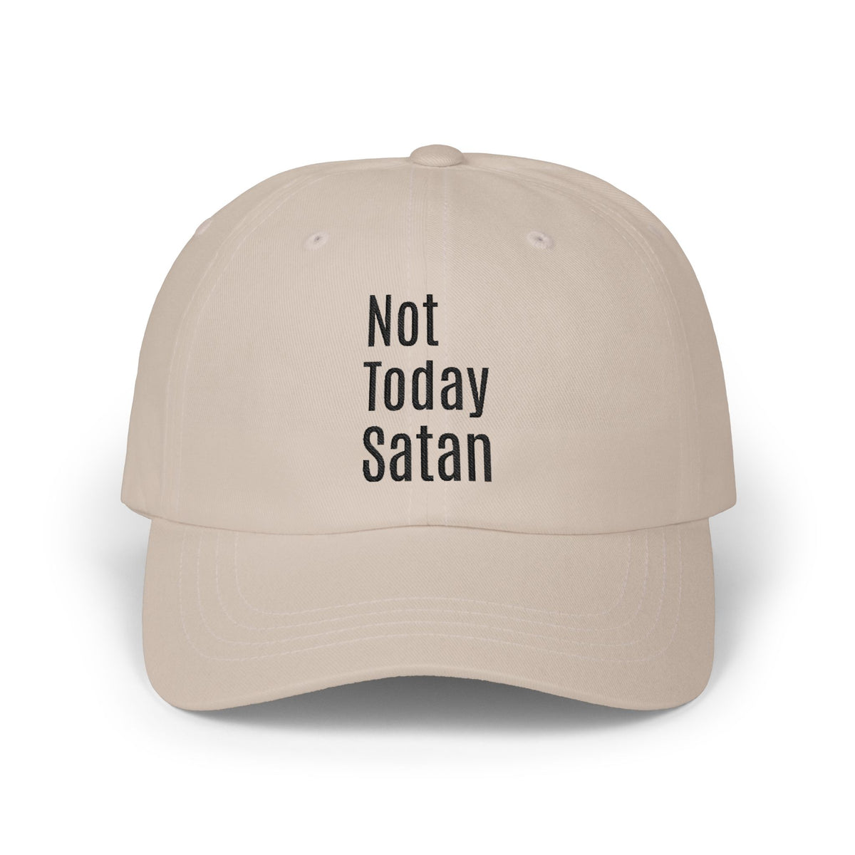 Not Today Satan Dad Cap — Embroidered Cross Baseball Hat Christian