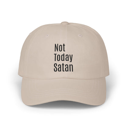 Not Today Satan Dad Cap — Embroidered Cross Baseball Hat Christian