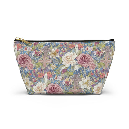 Accessory Pouch w T-bottom, Vintage, Floral, Christain