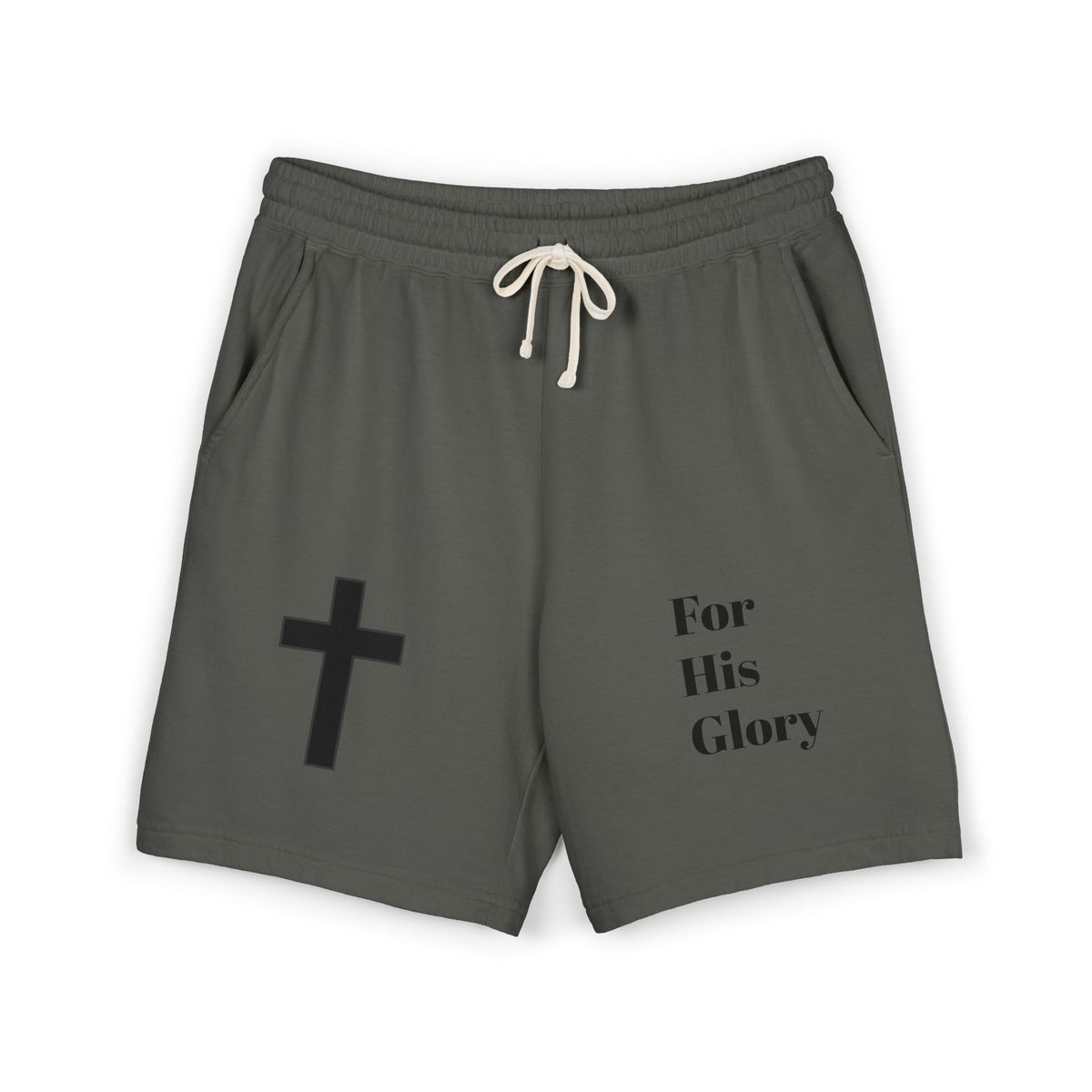 For His Glory Sweat Shorts | Cross Graphic Christian Shorts