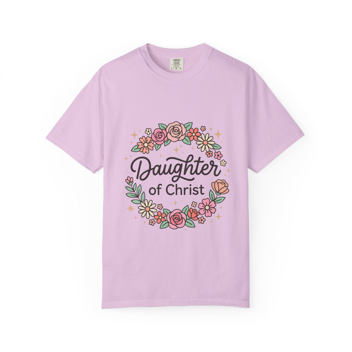 Daughter of Christ floral wreath T-shirt | Christian faith tee