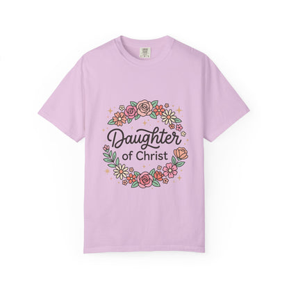 Daughter of Christ floral wreath T-shirt | Christian faith tee