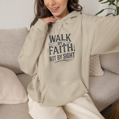 Walk By Faith Hoodie Christian Inspirational Pullover Sweatshirt Hoodie