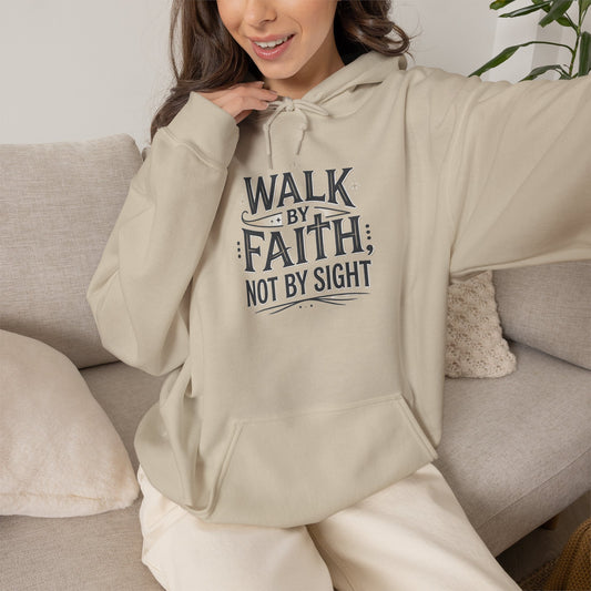 Walk By Faith Hoodie Christian Inspirational Pullover Sweatshirt Hoodie