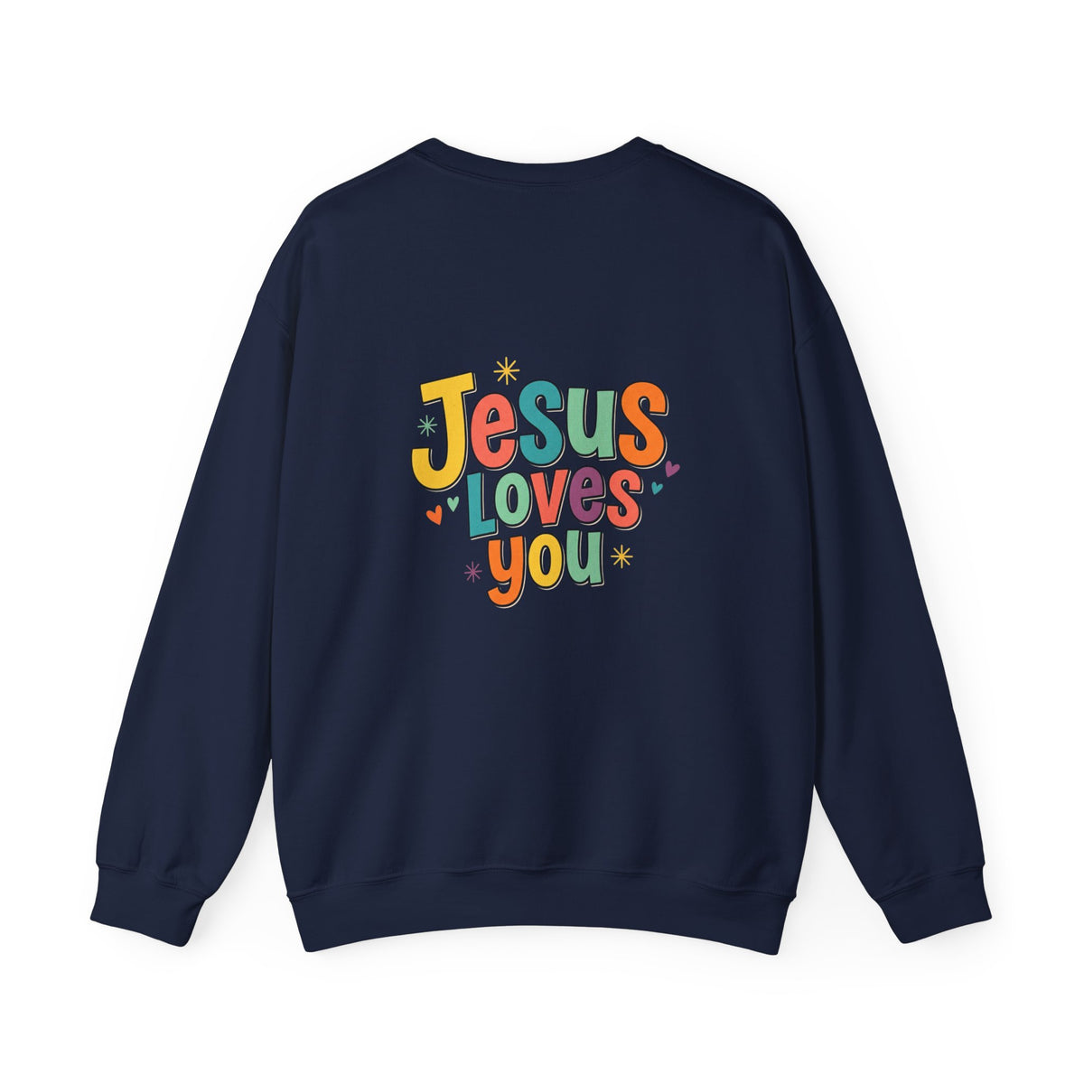 Jesus Loves You Crewneck Sweatshirt | Colorful Retro Faith Design