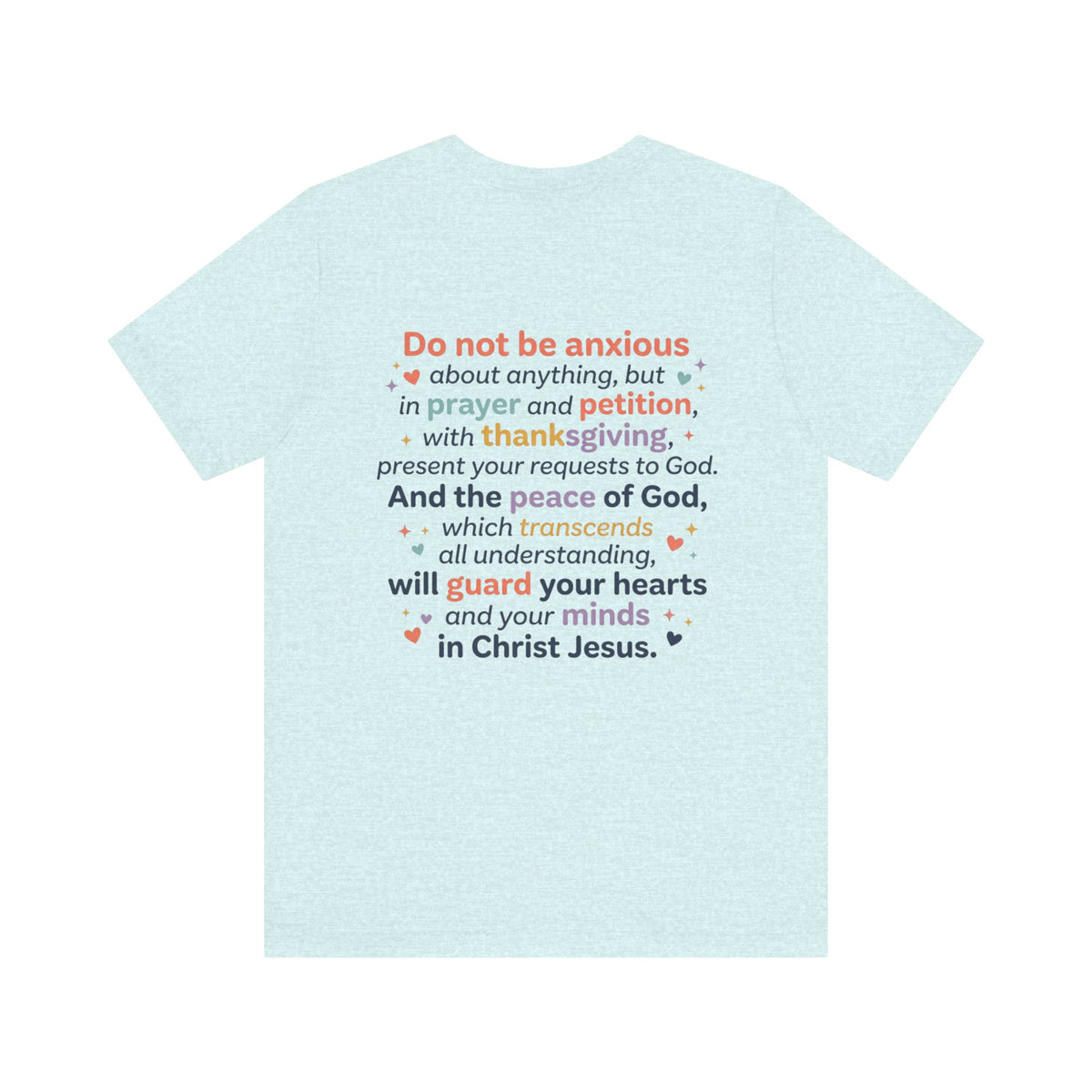 Philippians 4:6-7 Scripture T-Shirt | Bible Verse Tee, Prayer and Thanksgiving Design